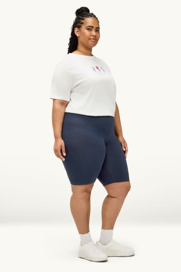 Dames - Set van 2 - bikershort - donkerblauw