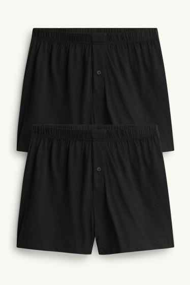Herren - Multipack 2er - Boxershorts - Jersey - schwarz
