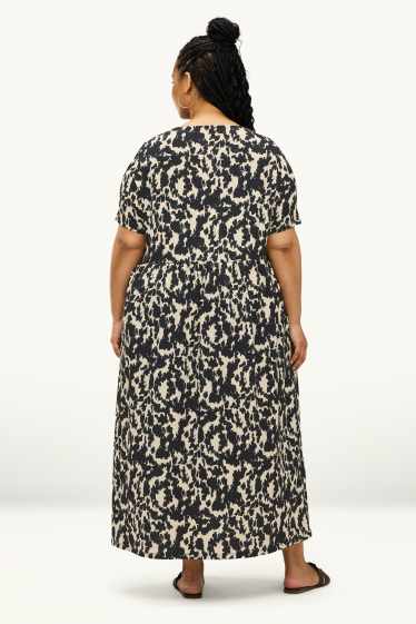 Femei - Rochie în A - cu model - structurată - negru / alb