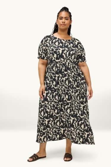 Femei - Rochie în A - cu model - structurată - negru / alb