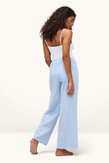 Women - Pyjama bottoms - check - light blue