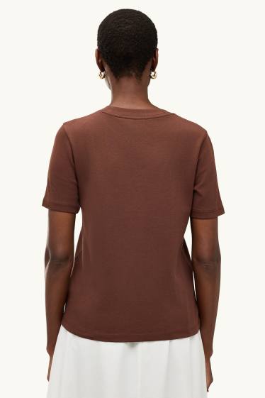 Damen - T-Shirt - Regular Fit - braun