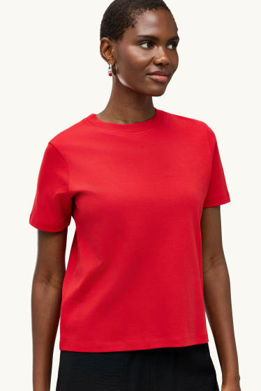 Damen - T-Shirt - Regular Fit - rot