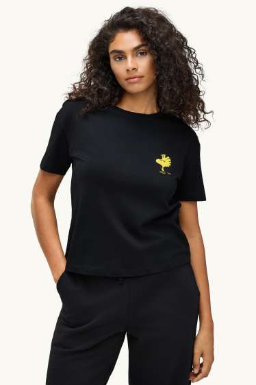 Dames - T-shirt - regular fit - Peanuts - zwart