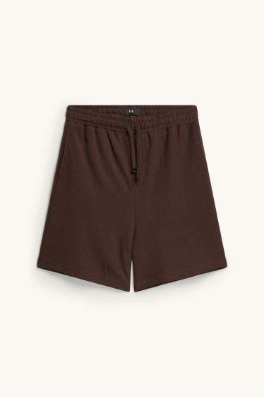 Herren - Sweatshorts - strukturiert - braun