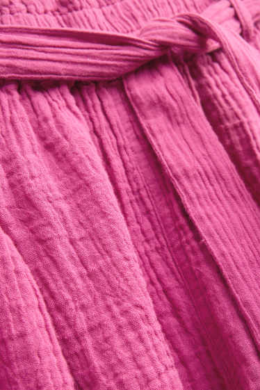 Damen - Musselin-Shorts - High Waist - pink
