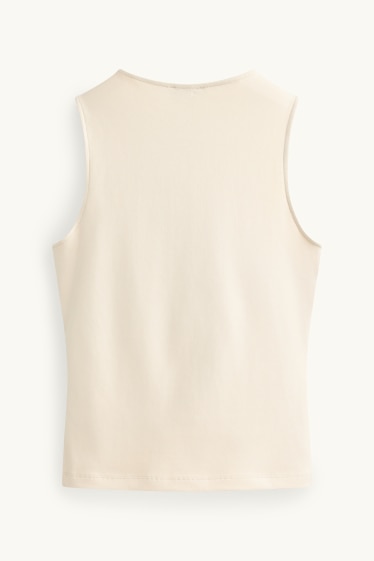 Damen - Top - cremefarben