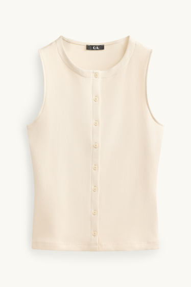 Damen - Top - cremefarben