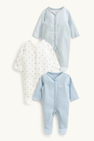 Baby: jongens - Set van 3 - sterretje - babypyjama - lichtblauw