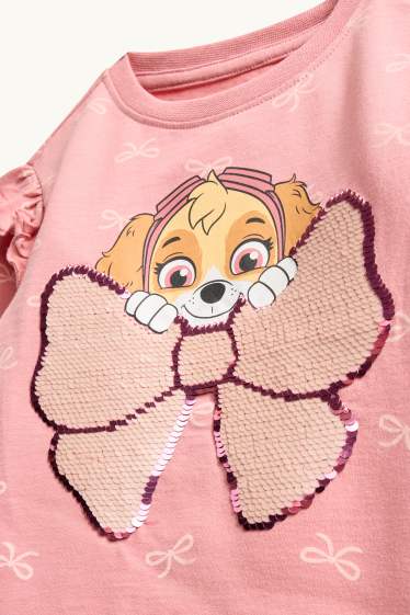 Kinderen: meisjes - PAW Patrol - Skye - longsleeve - glanseffect - fuchsiarood