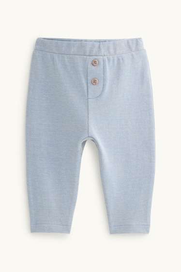 Baby: jongens - Newbornoutfit - 2-delig - wit / lichtblauw