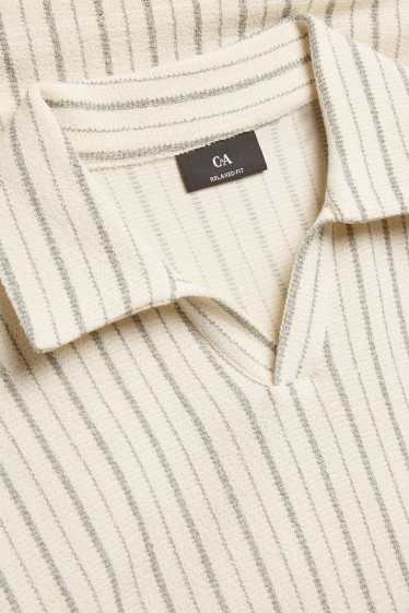 Heren - Poloshirt - crèmekleurig