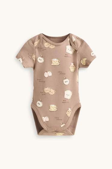 Bébés garçons - Lot de 5 - petit déjeuner - body bébé - marron / beige
