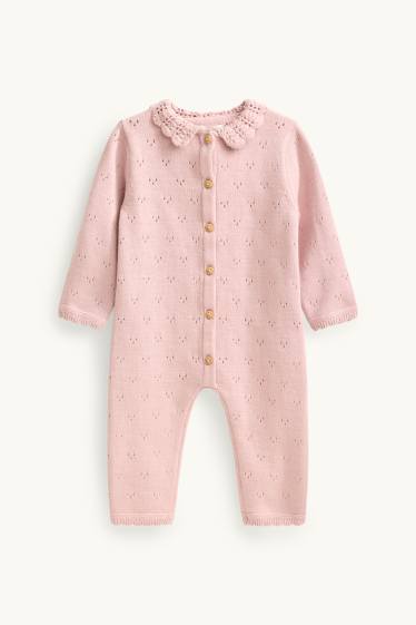 Neonate - Tutina in maglia neonati - rosa