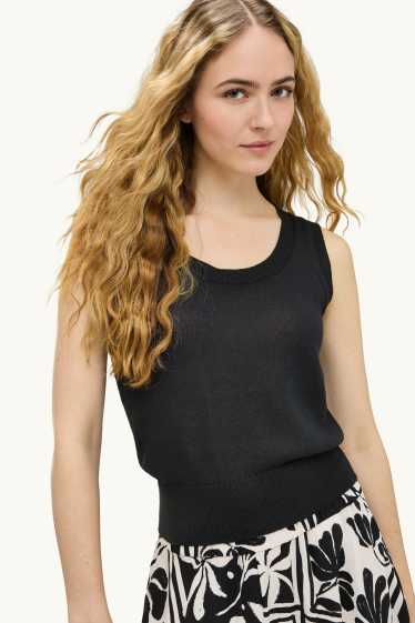 Donna - Gilet in maglia - nero