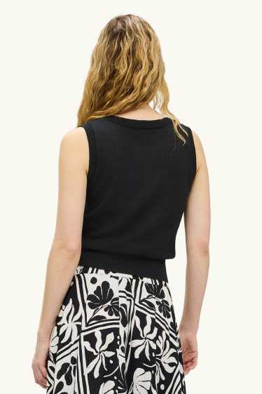 Donna - Gilet in maglia - nero