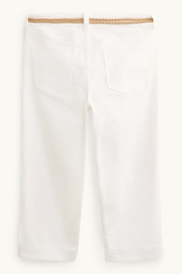 Mujer - Capri jeans - mid waist - slim fit - blanco