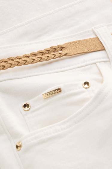 Mujer - Capri jeans - mid waist - slim fit - blanco