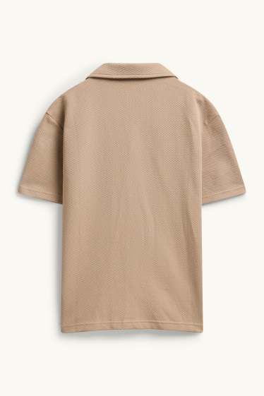 Kinder Buben - Hemd - strukturiert - beige