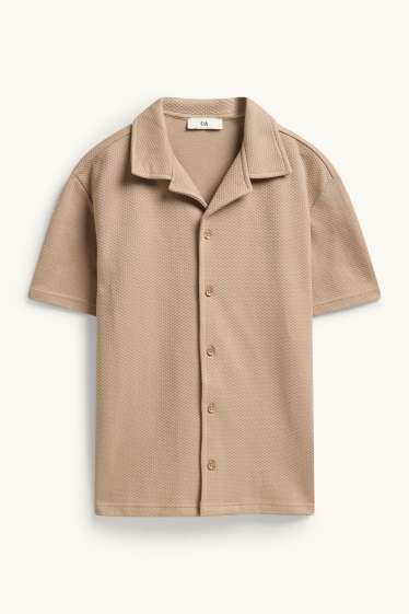 Kinder Buben - Hemd - strukturiert - beige