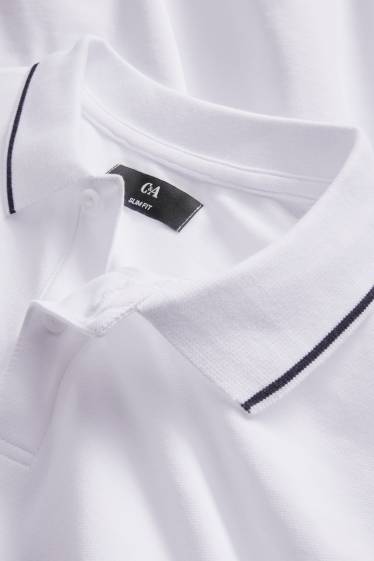 Herren - Poloshirt - Slim Fit - weiß