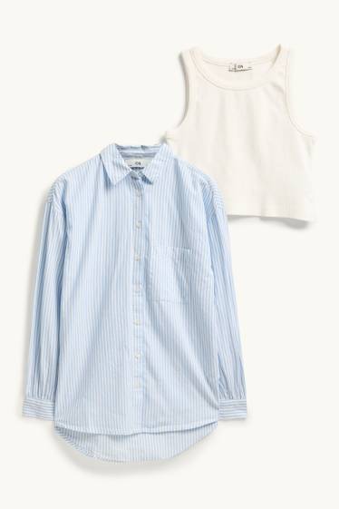 Kinder Mädchen - Set - Bluse und Top - 2 teilig - blau