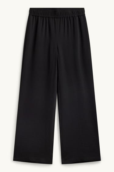 Damen - Stoffhose - Mid Waist - Palazzo - schwarz