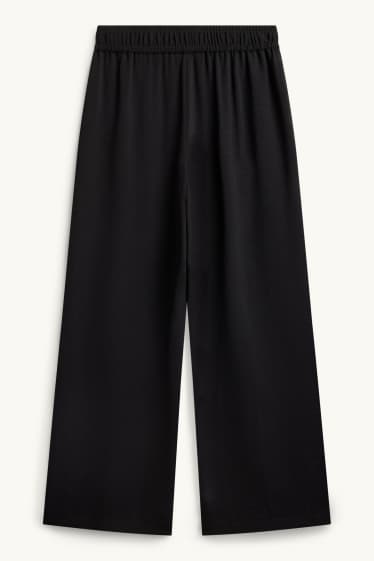 Damen - Stoffhose - Mid Waist - Palazzo - schwarz