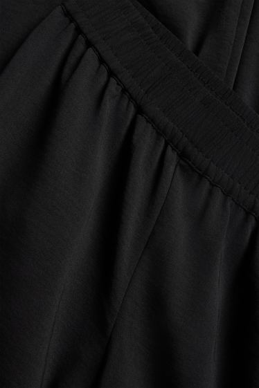 Damen - Stoffhose - Mid Waist - Palazzo - schwarz