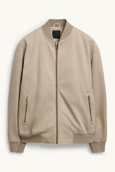 Heren - Bomberjack van denim - beige
