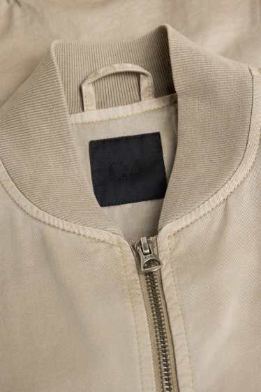 Heren - Bomberjack van denim - beige