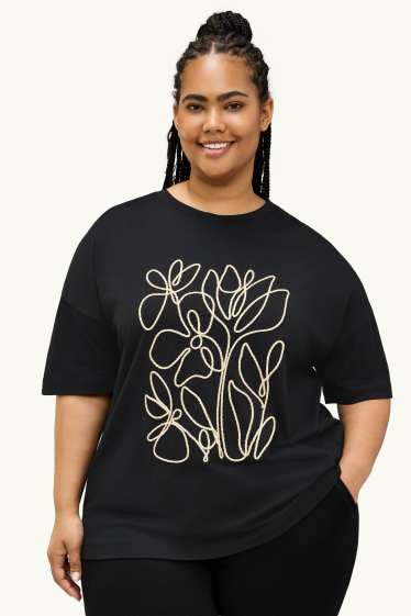Mujer - Camiseta - relaxed fit - negro