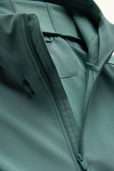 Herren - Softshelljacke mit Kapuze - wasserabweisend - 4 Way Stretch - grün