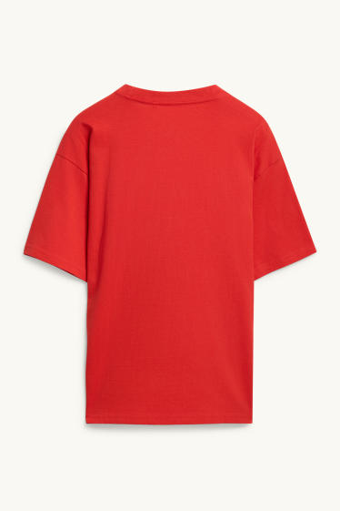 Kinder Buben - Kopfhörer - Kurzarmshirt - rot