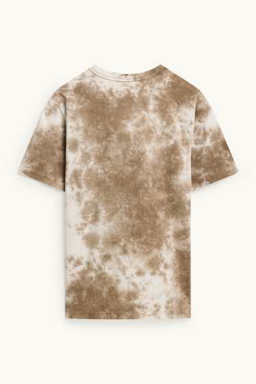 Kinder Buben - Kurzarmshirt - gemustert - braun