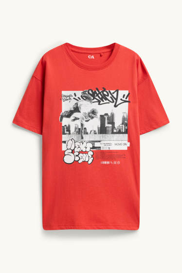 Kinderen: jongens - Graffiti - T-shirt - rood