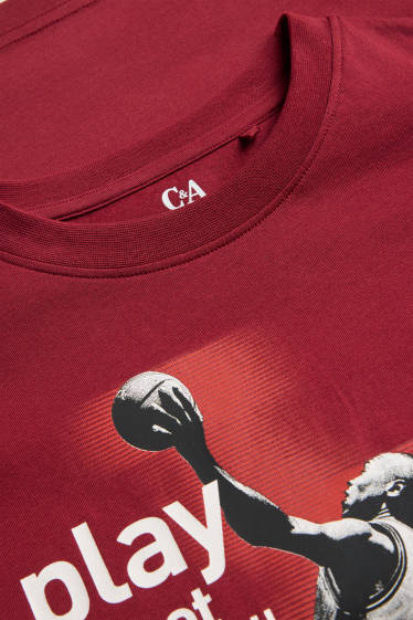 Kinder Buben - Basketball - Kurzarmshirt - rot
