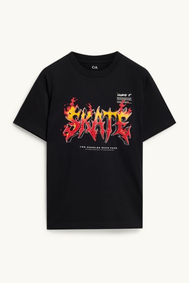 Kinder Buben - Skate - Kurzarmshirt - schwarz