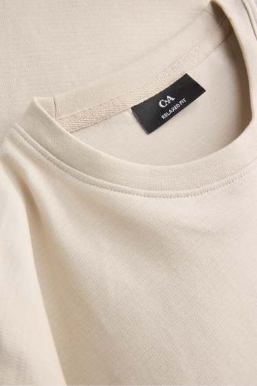 Hommes - T-shirt - relaxed fit - beige