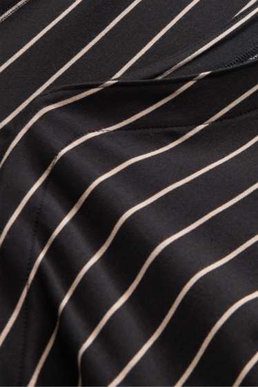 Femei - Tricou cu mânecă lungă - regular fit - cu dungi - negru