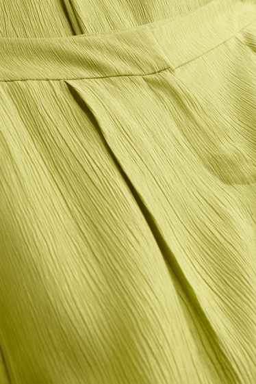 Damen - Stoffhose - Mid Waist - Wide Leg - strukturiert - hellgrün