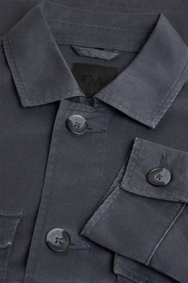 Hommes - Veste-chemise - relaxed fit - col kent - gris anthracite