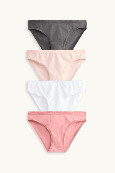Donna - Confezione da 4 - slip - fucsia