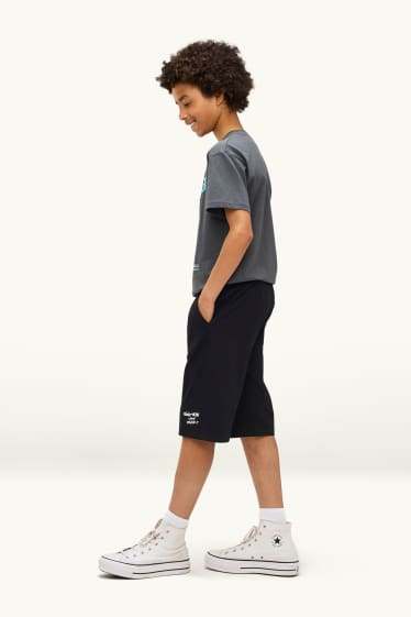 Nen - Paquet de 2 - pantalons curts de xandall - negre/gris