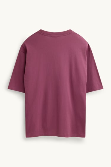 Heren - T-shirt - oversized - paars
