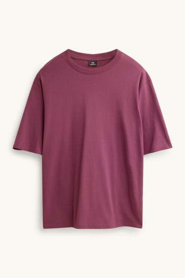 Heren - T-shirt - oversized - paars