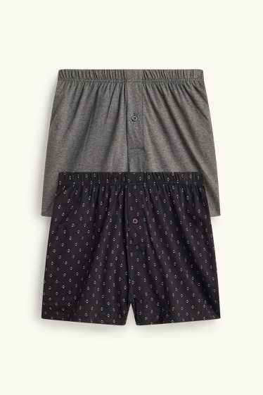 Men - Multipack of 2 - boxer shorts - jersey - gray