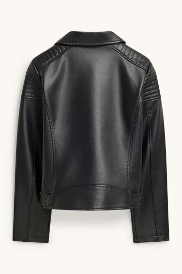 Nena - Caçadora biker - pell sintètica - negre