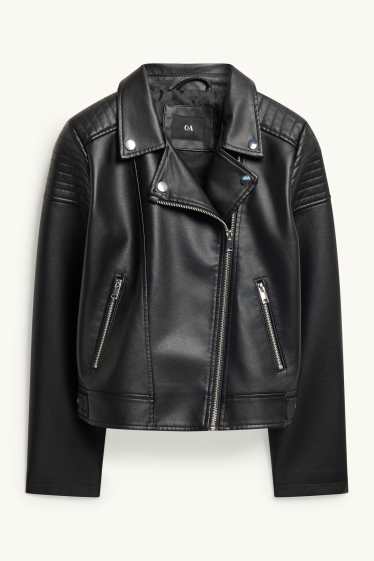 Nena - Caçadora biker - pell sintètica - negre