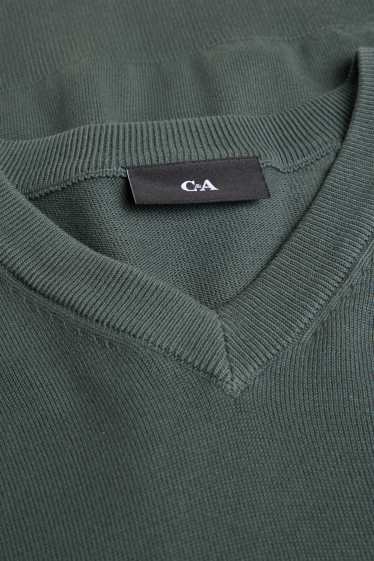 Men - V-neck jumper - green